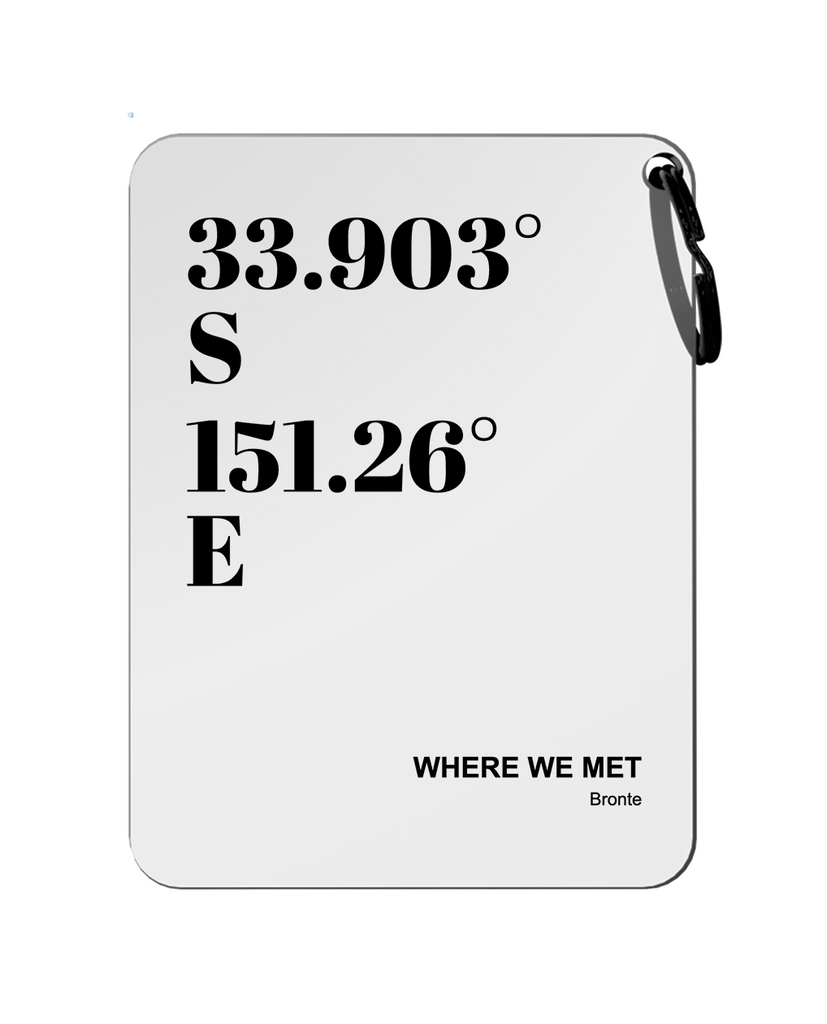 Coordinates Plaque - Keychain