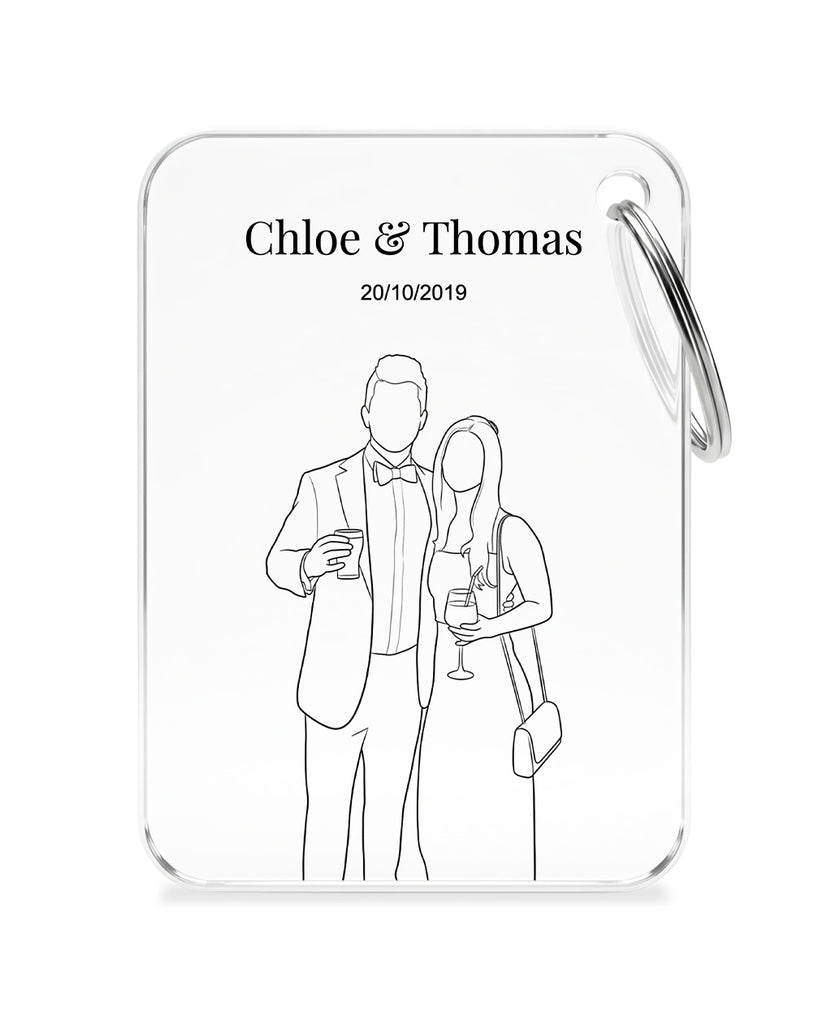Line Art Plaque - Keychain