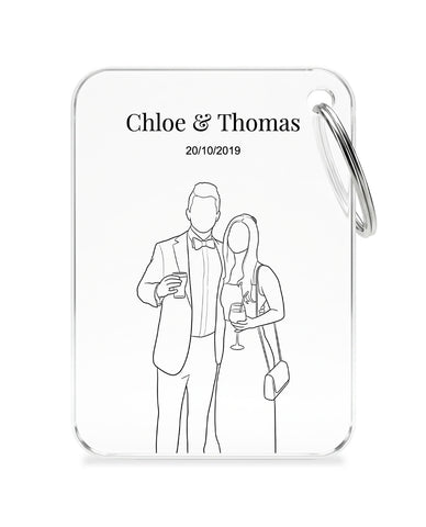 Line Art Plaque - Keychain